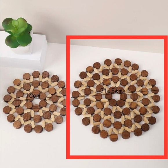 Wooden Beaded Potholder/Trivet - Picture 2 of 4